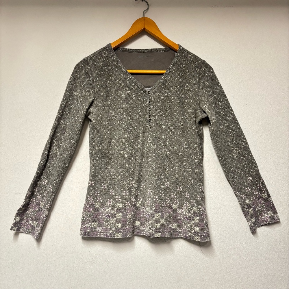 Floral Gray and Purple Women's Top